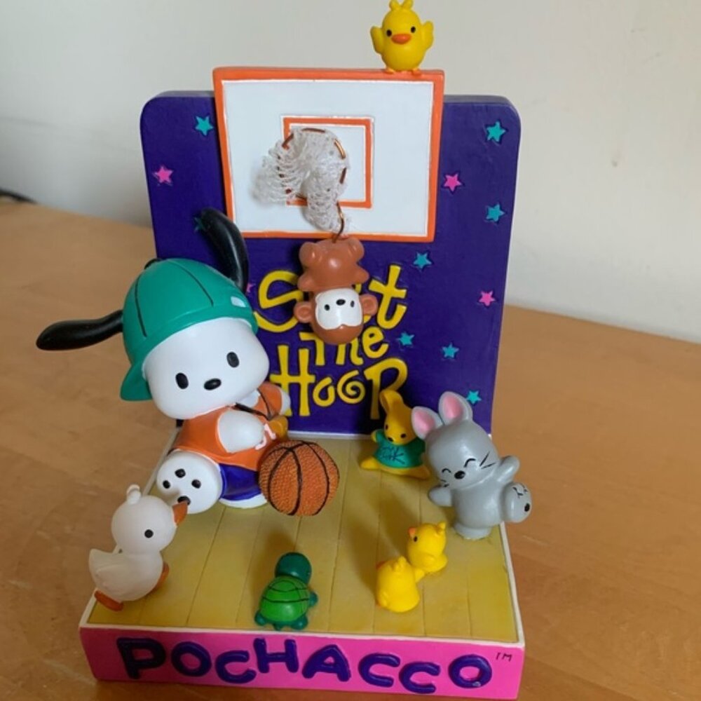 Vintage Handcrafted Sanrio Pochacco Basketball Blast Figurine
